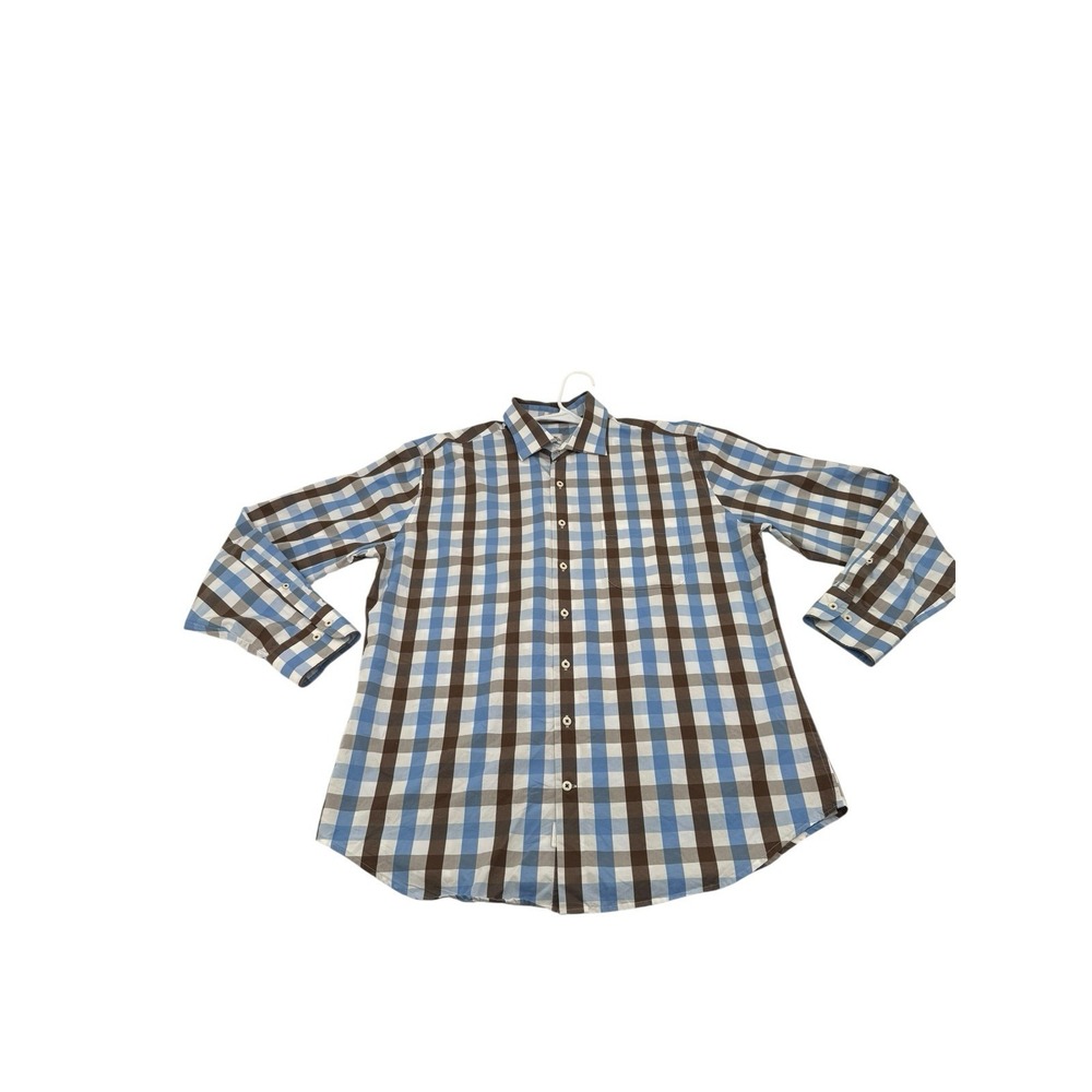 Peter Millar Shirt Mens LARGE Weekender Wash Check Long Sleeve Button Down